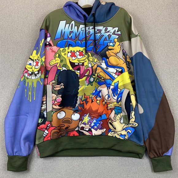 Members Only x Nickelodeon Mash-Up Hoodie Pullover Sweatshirt - Picture 1 of 11